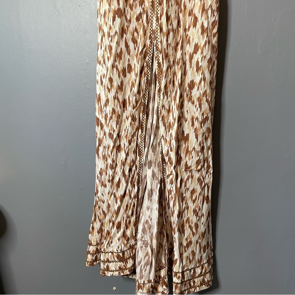 AERIE FRONT SLIT MAXI DRESS open back size small color: horizon - Picture 5 of 11